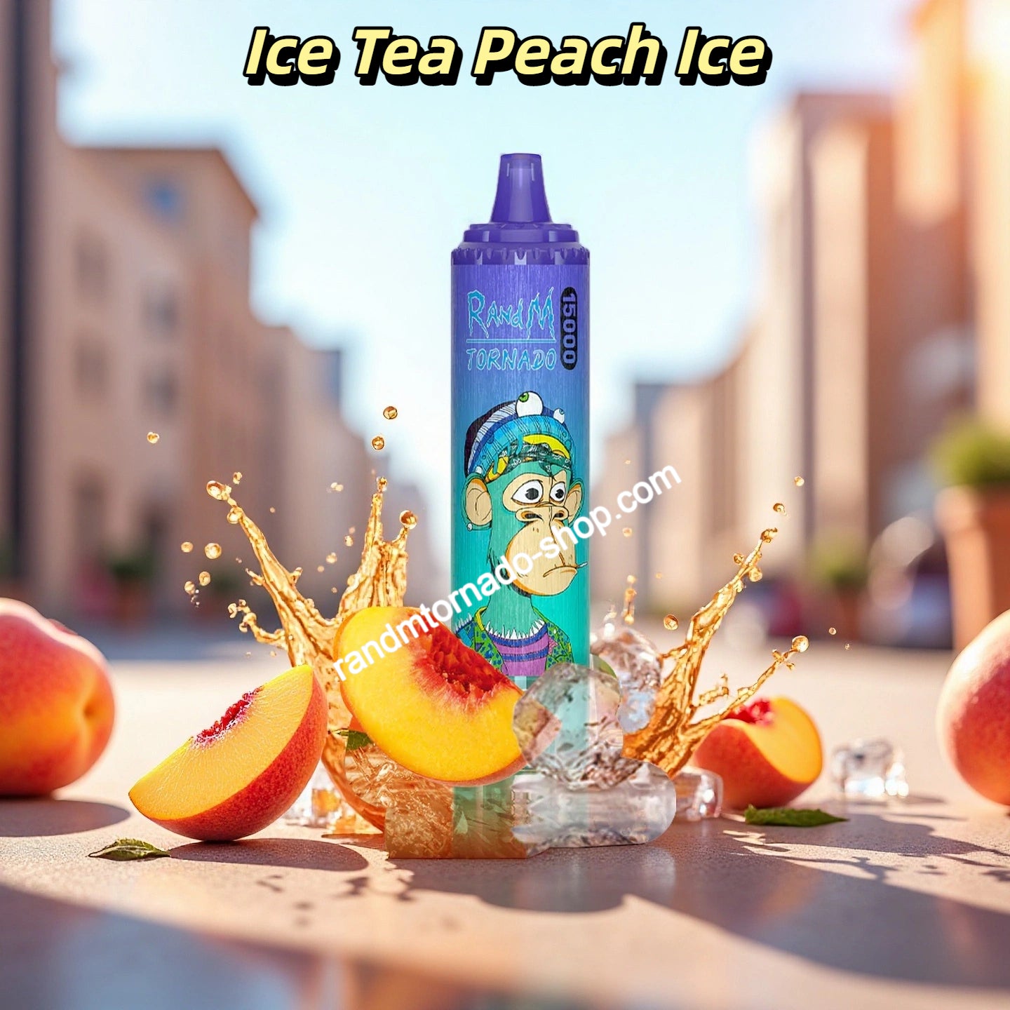 Ice Tea Peach Ice RandM Tornado 15000 Puffs