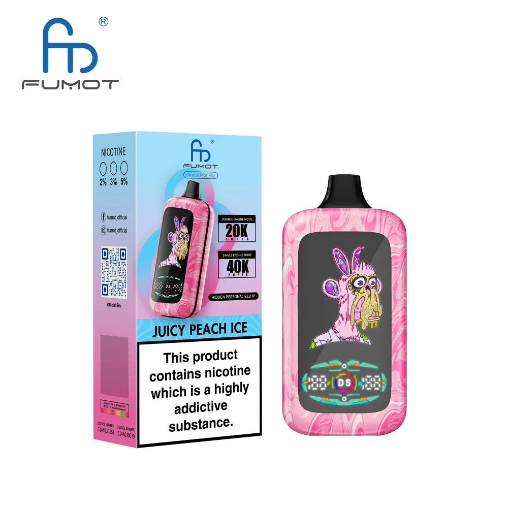 Juicy Peach Ice Fumot Digital Monkey 40000 Puffs
