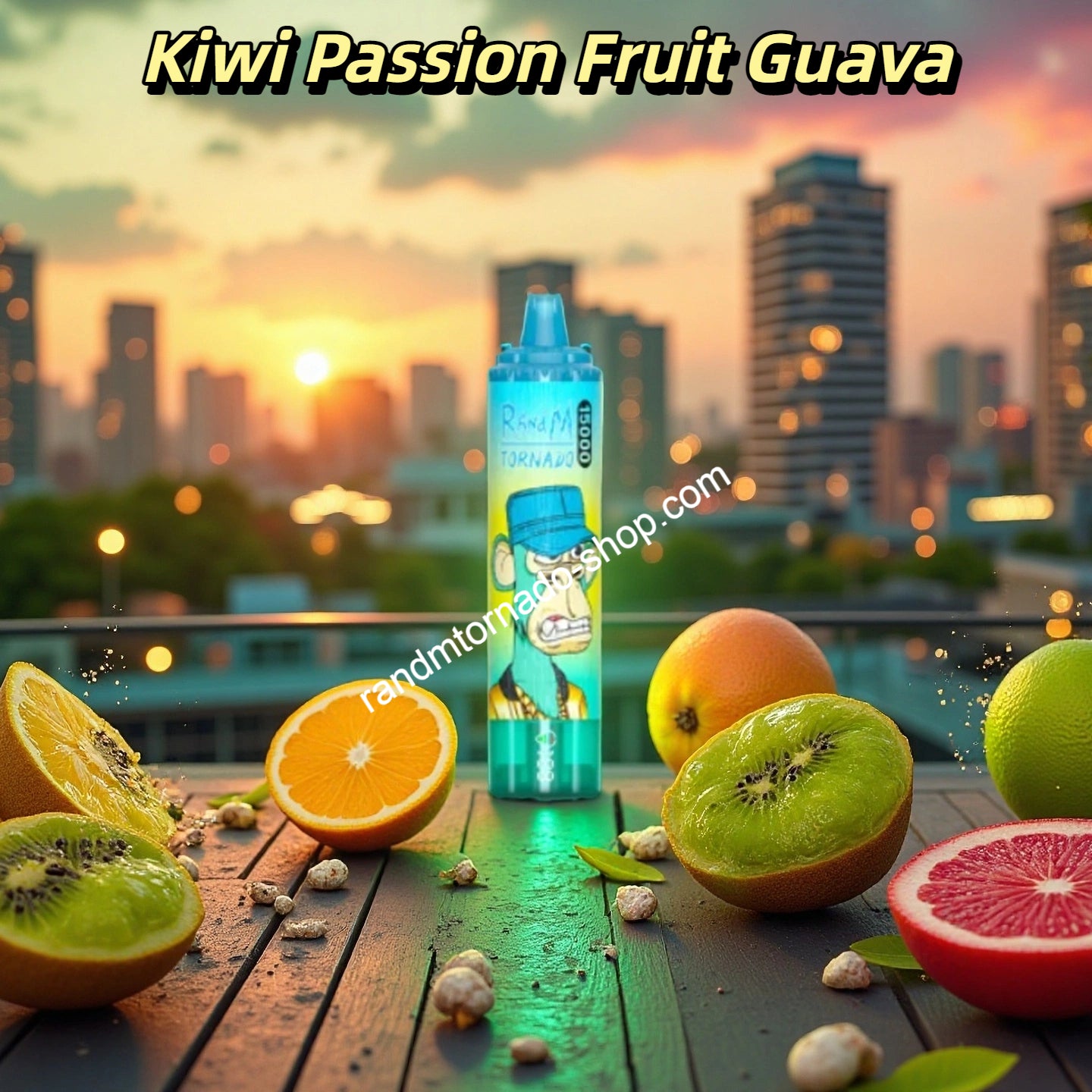 Kiwi Passion Fruit Guava RandM Tornado 15000 Puffs