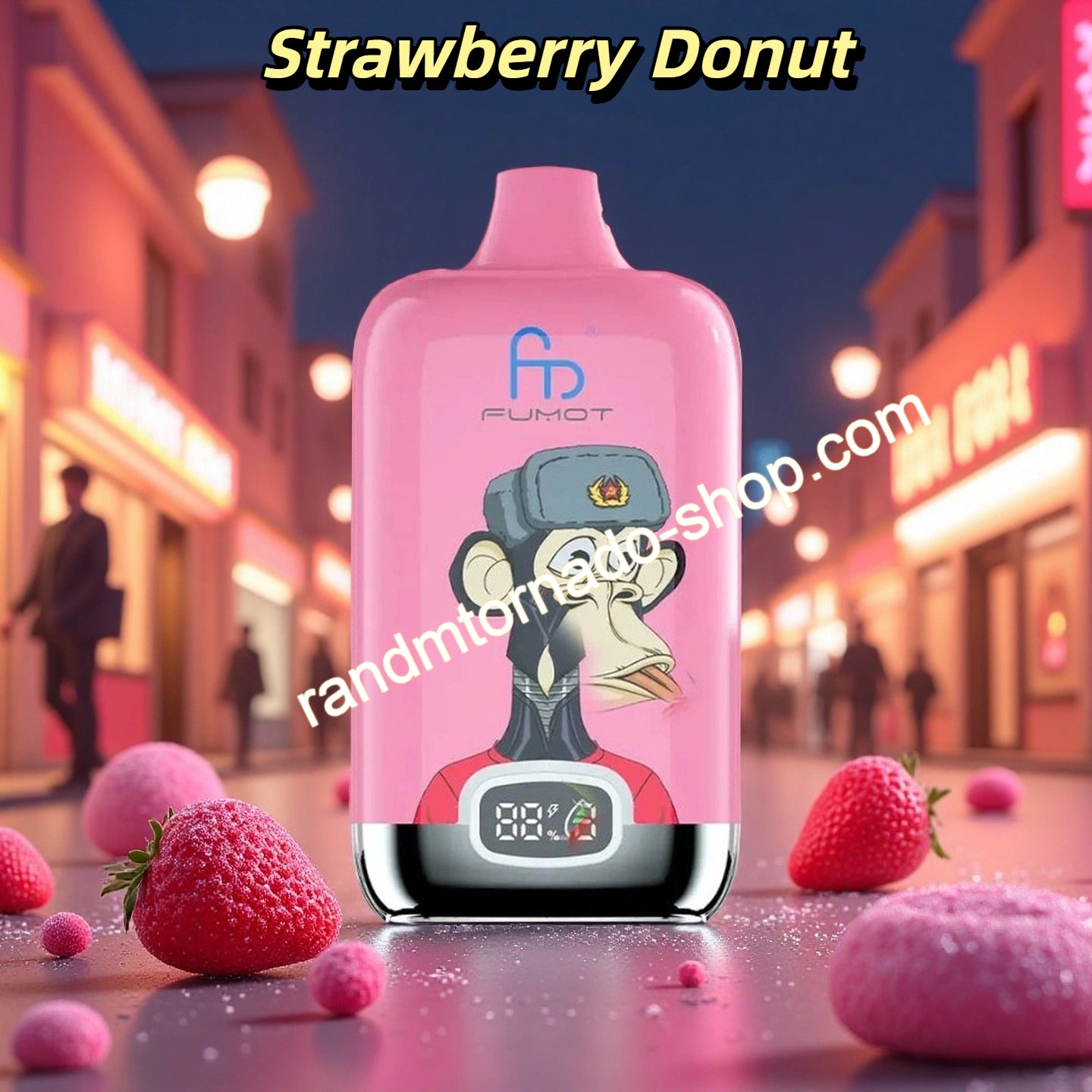Strawberry Donut Randm Digital Box 12000 Puffs