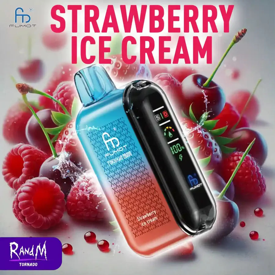 Strawberry Ice Cream RandM Vape Tornado 20000 Puffs