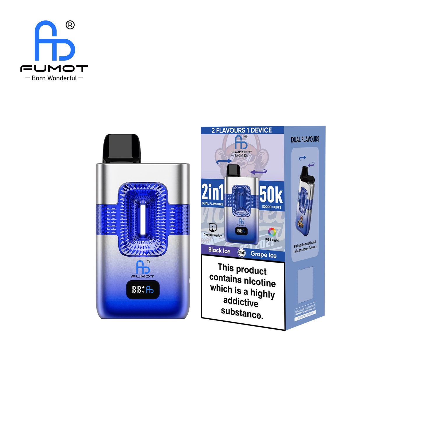 FUMOT ECO 2IN1 50K Puffs Vape Black Ice & Grape Ice