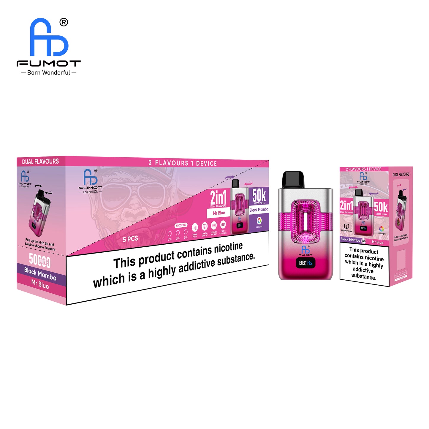 Black Mamba & Mr Blue FUMOT ECO 2IN1 50K Puffs Vape