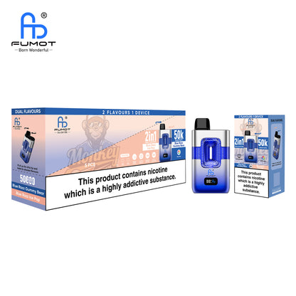 FUMOT 50K Vape ECO 2IN1 Blue Razz Gummy Bear & Blue Razz Ice Pop
