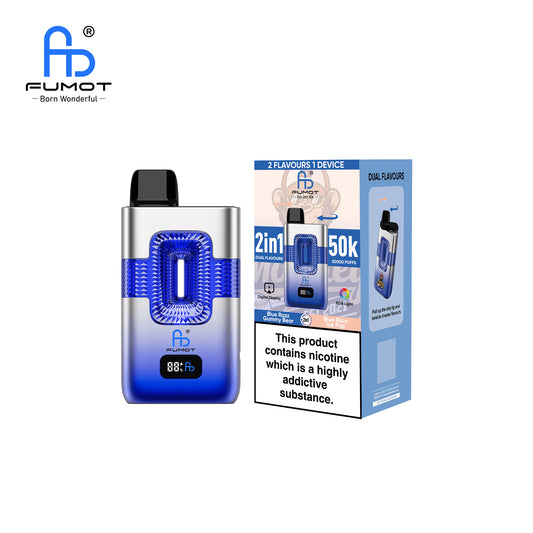 FUMOT 50K Vape ECO 2IN1 Blue Razz Gummy Bear & Blue Razz Ice Pop