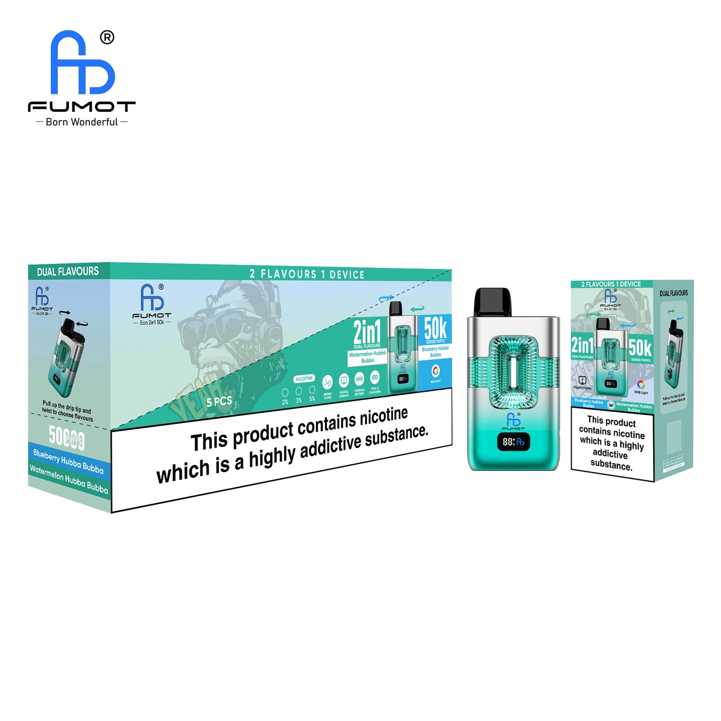 RandM Tornado 50000 Blueberry Hubba Bubba & Watermelon Hubba Bubba