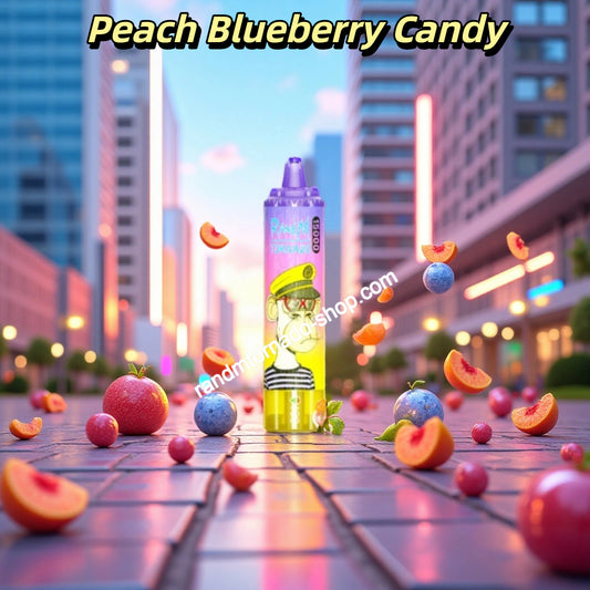 Peach Blueberry Candy RandM Tornado Vape 15000 