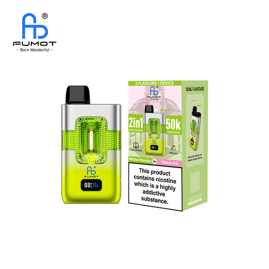RandM FUMOT ECO 2IN1 50K Puffs Peach Ice & White Mamba