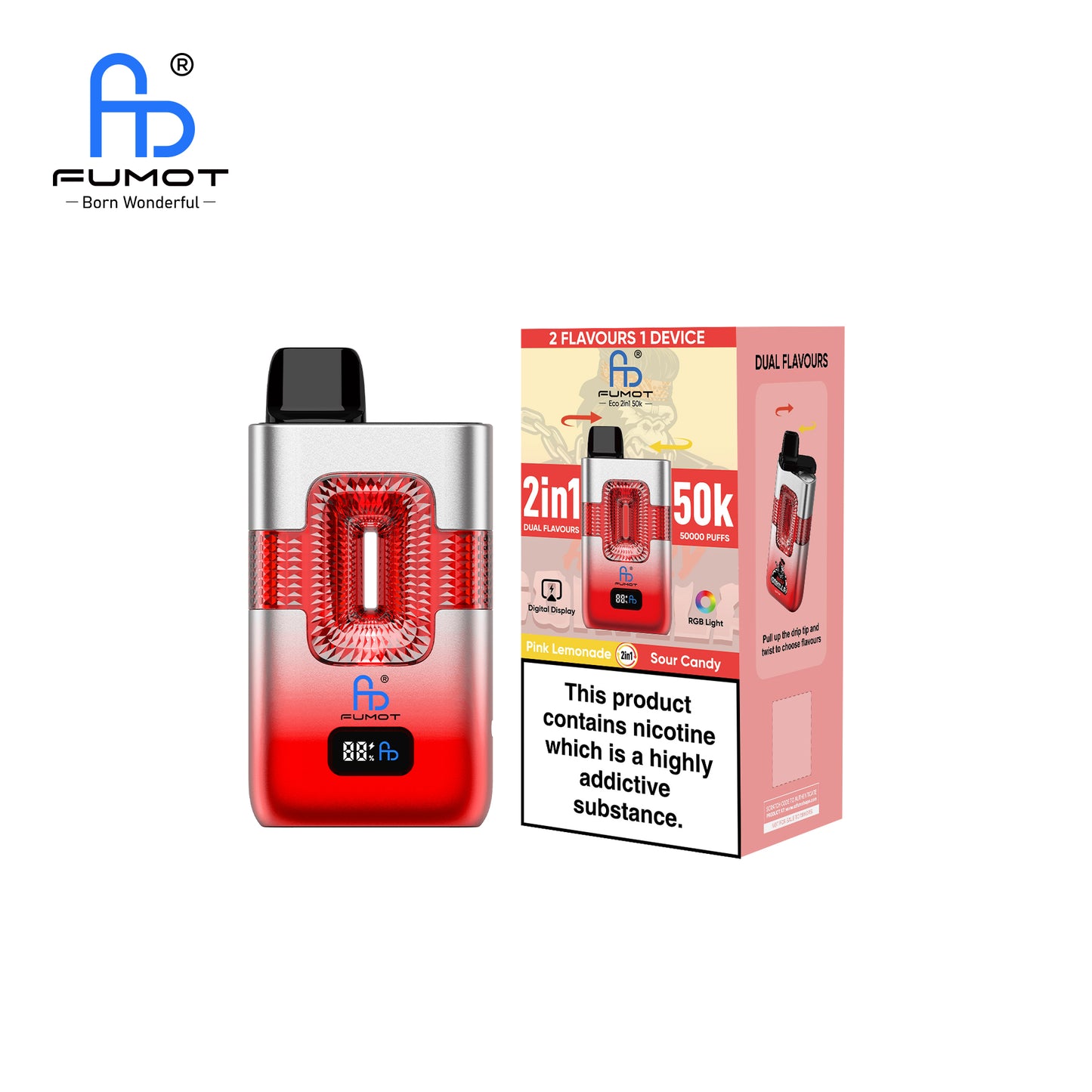 RandM FUMOT ECO 2IN1 50K Pink Lemonade & Sour Candy