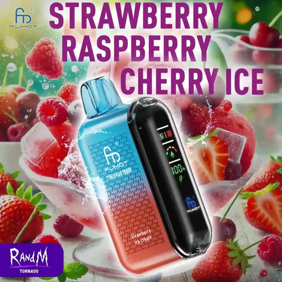 RandM Tornado 20000 – Strawberry Raspberry Cherry Ice