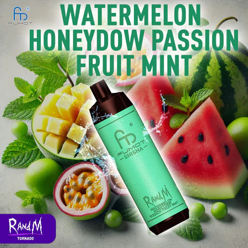 RandM Shisha Vape 10000 - Watermelon Honeydow Passion Fruit Mint